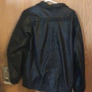𝅺BLACK leather jacket like new great condition